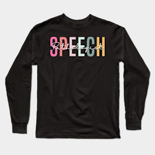 Speech Therapy Retro Speech Language Pathologist Therapist Long Sleeve T-Shirt